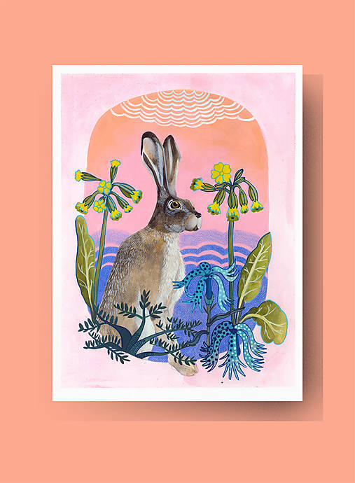 Kresby - Smelý zajko - print - 13706446_