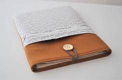 Na notebook - Obal na notebook s gombíkom NA MIERU (vzorkovník látok) (jednoduché predné vrecko) - 13711269_