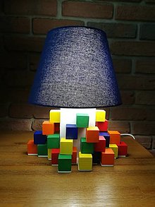 Svietidlá - Farebná Lampa na stôl s tienidlom - nie len do detskej izby - 13710651_