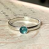 Prstene - Mini Elegant Turquoise Tourmaline Ring Silver Ag 925 / Strieborný prsteň s tyrkysovým prírodným turmalínom - 13712334_