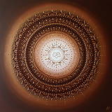 Obrazy - Mandala NEKONEČNÁ LÁSKA A ŠŤASTIE ❤️ (white-brown) 70 x 70 - 13711504_