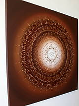 Obrazy - Mandala NEKONEČNÁ LÁSKA A ŠŤASTIE ❤️ (white-brown) 70 x 70 - 13711508_