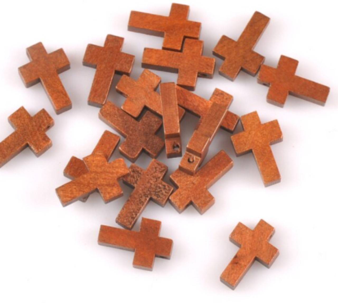 KD101 Korálka drevená KRÍŽIK 2,2 x 1,5 cm (Čerešňa)