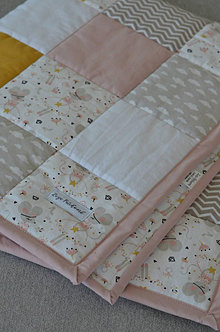 Detský textil - Patchwork deka pre bábätko, 80x100cm, Myšky baletky - 13712637_