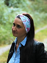 Čiapky, čelenky, klobúky - Prekrížená úpletová čelenka plameniaky - 13714894_