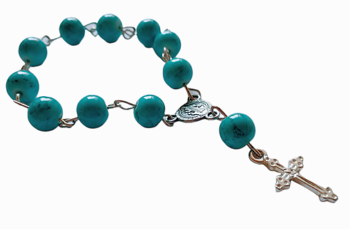 Náhrdelníky - Ruženec - tyrkys - 13714497_