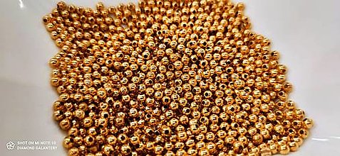 Korálky - Korálky 4 mm - 100 kusov (Zlatá) - 13715217_