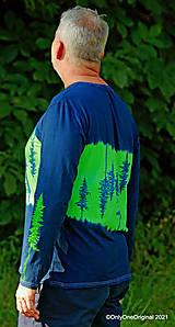 Pánske oblečenie - Pánske tričko, batikované, maľované VŽDY ZELENÉ - 13714609_