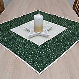 Úžitkový textil - HVIEZDA - zlaté hviezdičky na zelenej - štvorec 65x65cm - 13715220_