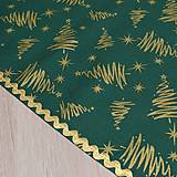 Úžitkový textil - SELENA - zlaté stromčeky na zelenej - obrúsok štvorec - 13715278_