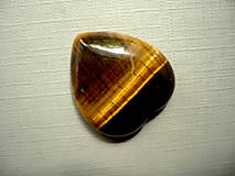 Minerály - Kabošon srdíčko - tygří oko 25 mm, č.17f - 13716226_