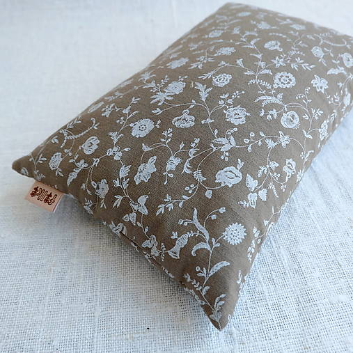 Úžitkový textil - FILKI šupkový ohrievací vankúšik 20 cm (béžový s kvetmi) - 13714114_