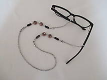 Retiazka na okuliare alebo náhrdelník s drevenými korálkami - chirurgická oceľ