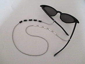 Iné šperky - Retiazka na okuliare - asimetrická - čierno/biela - chirurgická oceľ- - 13718326_