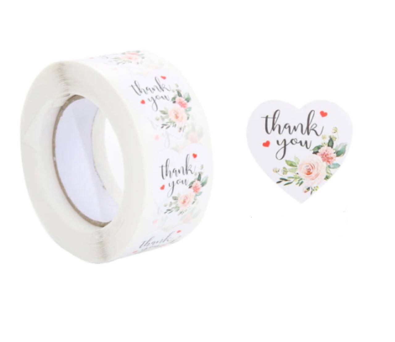 NA102 Nálepka thank you srdiečko 2,5 cm