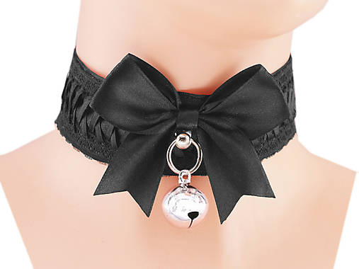 Náhrdelníky - Obojok čipkový saténový lolita, kawaii, gothic pastel, kitten play obojok, bdsm obojok - 13721082_