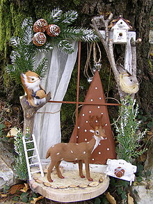 Dekorácie - vianočné okienko ... jelenček - 13720946_