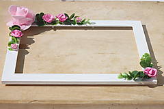 Rámiky - Svadobný dar - rám na svadobnú fotografiu s ružami - 13720372_