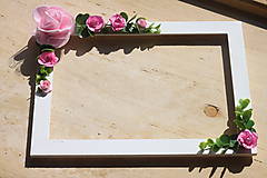 Rámiky - Svadobný dar - rám na svadobnú fotografiu s ružami - 13720373_