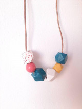 Náhrdelníky - Drevený náhrdelník PinkDot - 13721184_