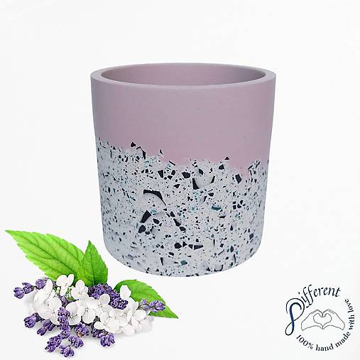 Nádoby - Dóza - LILAC TERRAZO (jesmonite) - 13722281_