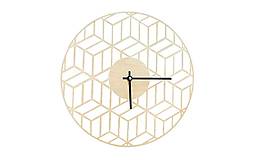 Hodiny - Drevené hodiny na stenu Cube Clock - 13722723_