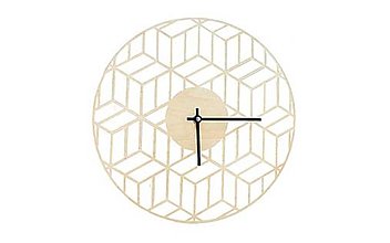 Hodiny - Drevené hodiny na stenu Cube Clock - 13722723_