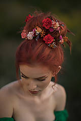 Ozdoby do vlasov - Kvetinové sponky "Frida" - jesenné ruže - 13724381_