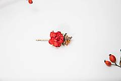 Ozdoby do vlasov - Kvetinové sponky "Frida" - jesenné ruže - 13724421_