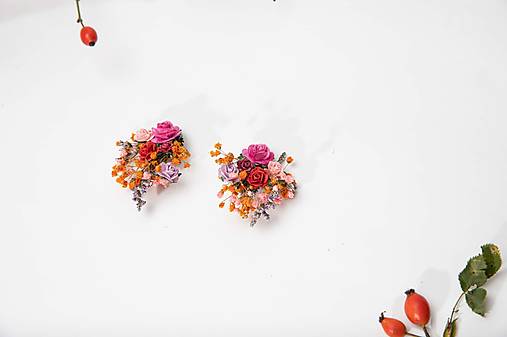 Boho náušnice "Frida" - jesenné ruže