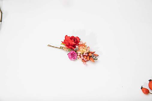 Kvetinové sponky "Frida" - jesenné ruže