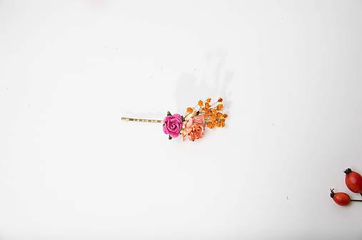  - Kvetinové sponky "Frida" - jesenné ruže (Variant D) - 13724429_
