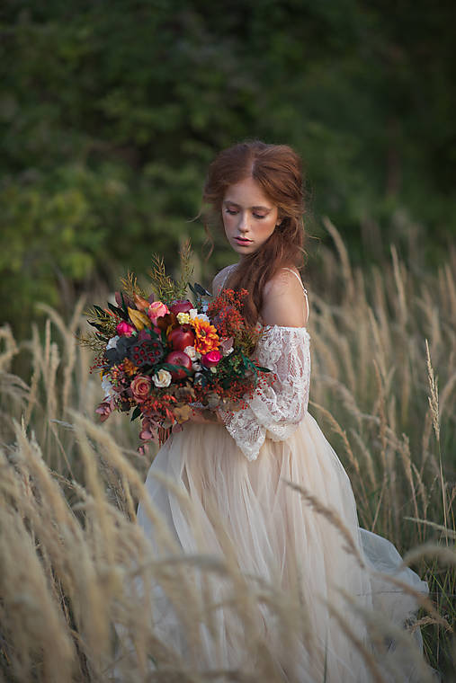 Svadobná kytica "septembrové jablká" - na ukážku