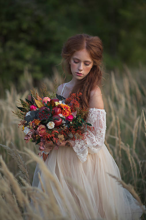 Svadobná kytica "septembrové jablká" - na ukážku
