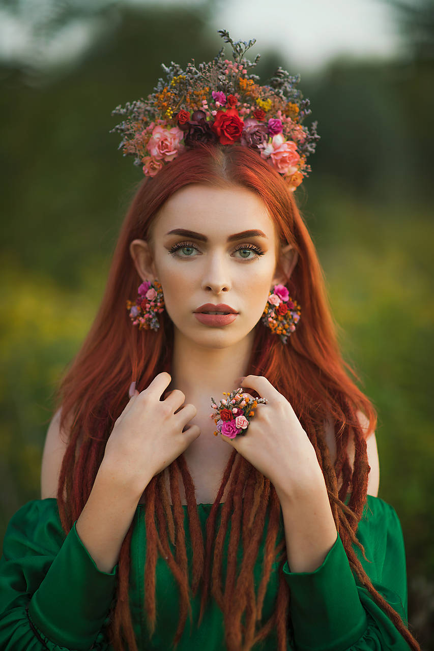 Boho náušnice "Frida" - jesenné ruže