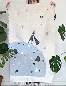Úžitkový textil - Ručne tkaný koberec | malý princ - 13723875_
