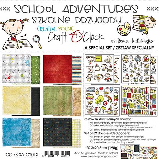 Papier - Scrapbook papier School Adventures 8x8 - 13728862_