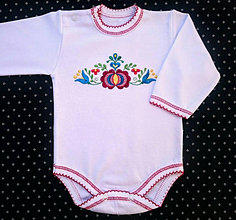 Detské oblečenie - Folklórne detské body dlhý rukáv - 13727098_