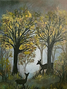 Obrazy - Hlboko v lese - akryl na plátne - 13727106_