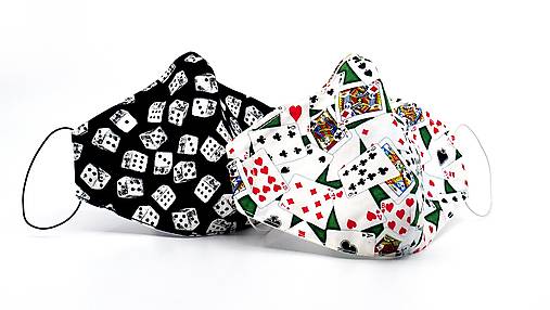 Anatomické antibakteriálne dizajnové rúško s časticami striebra - Poker Set