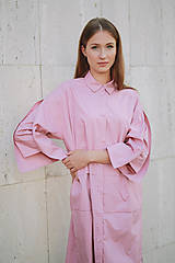 Šaty - Košeľové šaty KIARA (Ružová) - 13726843_