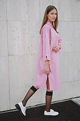 Šaty - Košeľové šaty KIARA (Ružová) - 13726847_