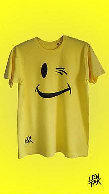 Topy, tričká, tielka - Žlté tričko usmej sa Len Tak - 13728610_