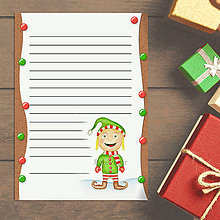 Papiernictvo - Vianočný list/list Ježiškovi s ilustráciu vianočný škriatok (perníkový digitálny) - 13726137_