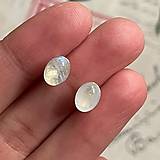 Náušnice - Moonstone Silver Ag925 Mini Oval Earrings / Náušnice s mesačným kameňom - 13729955_