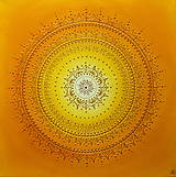 Obrazy - SLNEČNÁ MANDALA - kvet šťastia 50 x 50 - 13732736_