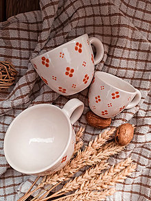 Nádoby - Hrnek bílý Šálek 4puntík oranž - espresso, lungo, cappuccino  (šálek 4puntík oranžový lungo) - 13729834_