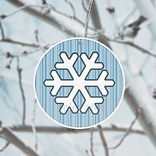 Dekorácie - (s)Nežné vianočné ozdoby snehová vločka (pásiky) - 13731410_