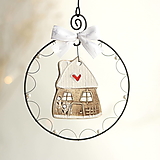 Dekorácie - domček v zimnom šate- vianočná ozdoba - 13733819_