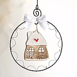 Dekorácie - domček v zimnom šate- vianočná ozdoba - 13733825_